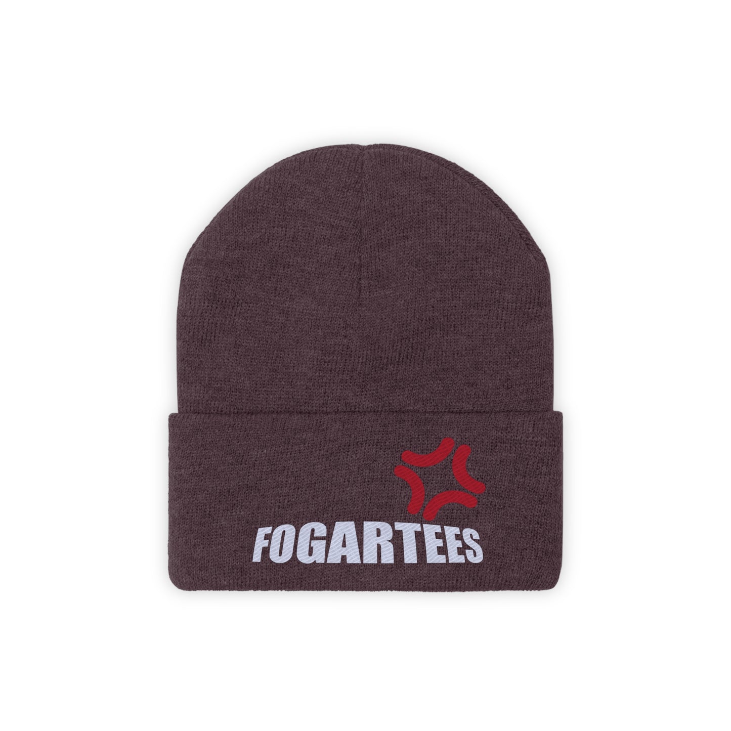 Cross-Popping Veins Embroidered Knit Beanie