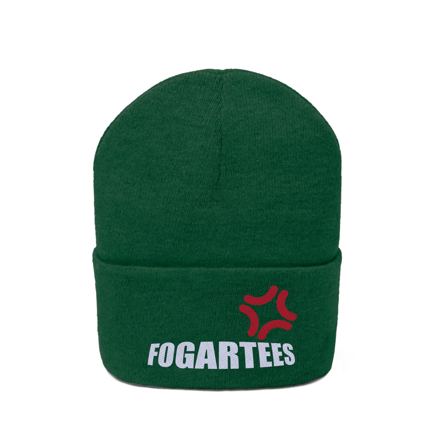 Cross-Popping Veins Embroidered Knit Beanie