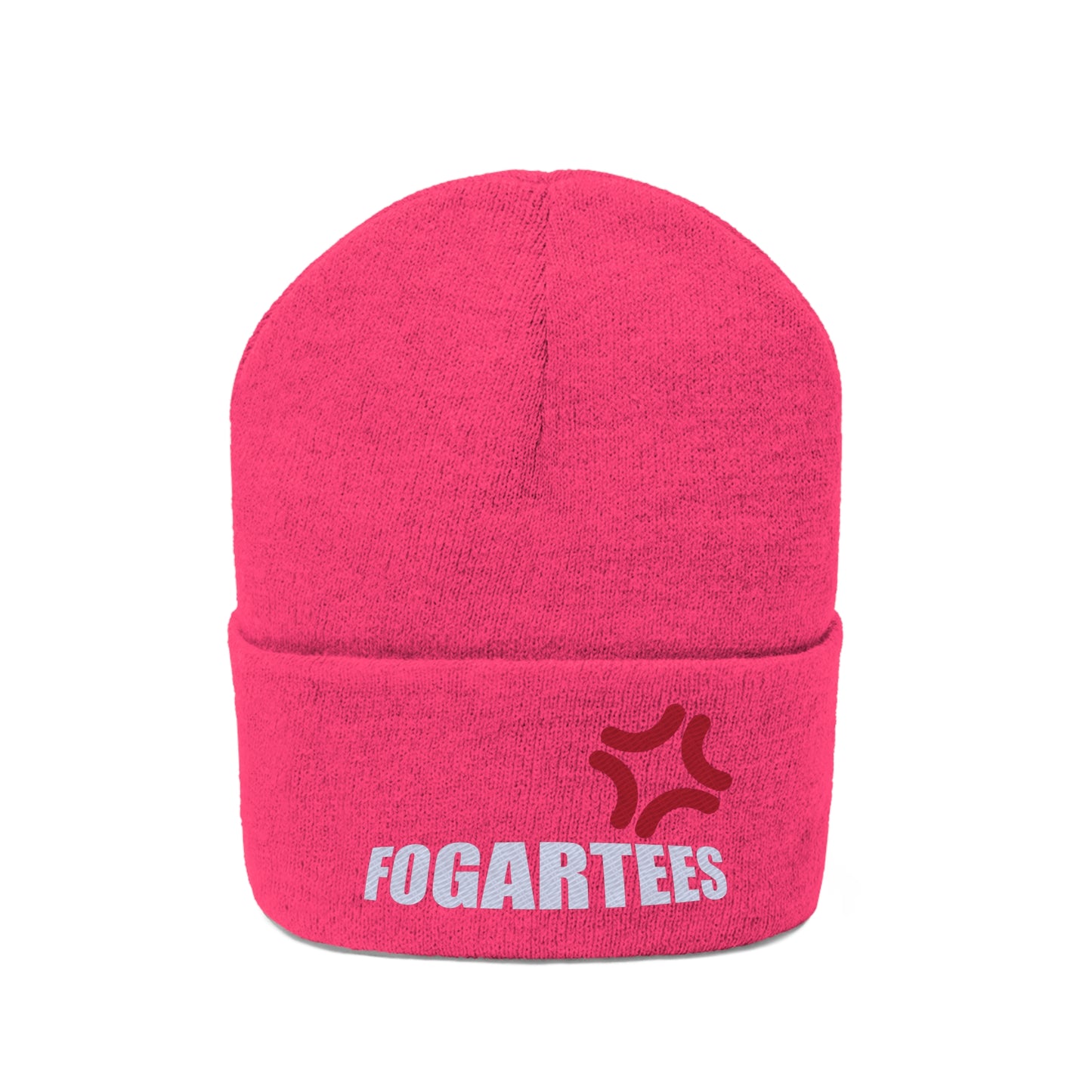 Cross-Popping Veins Embroidered Knit Beanie