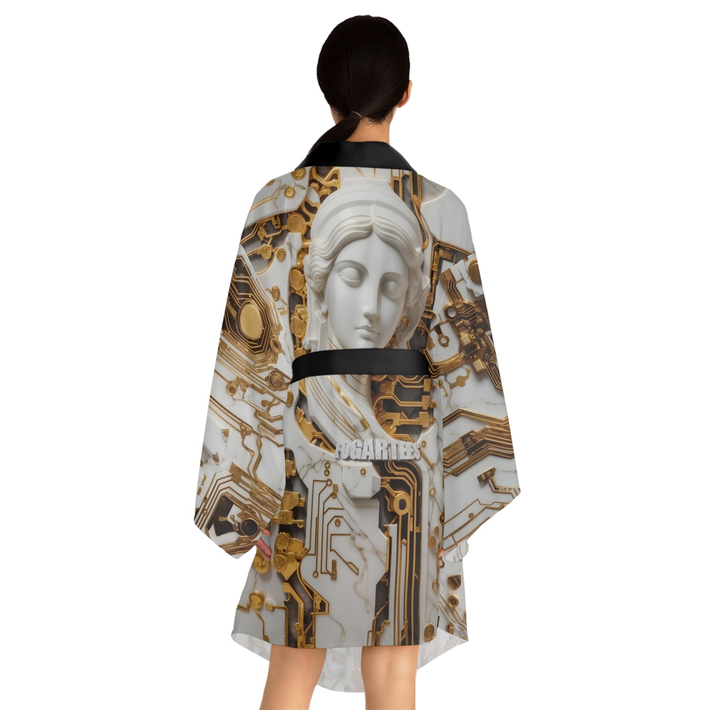 Marble Statue Long Sleeve Kimono Robe