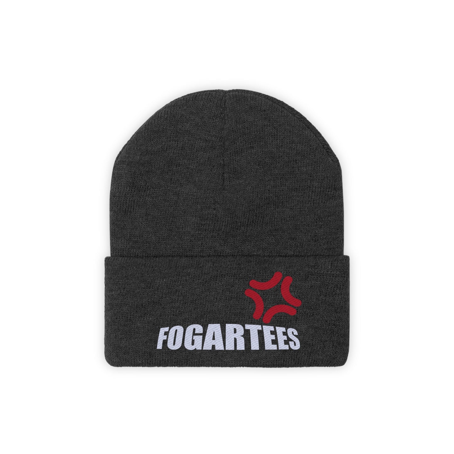 Cross-Popping Veins Embroidered Knit Beanie