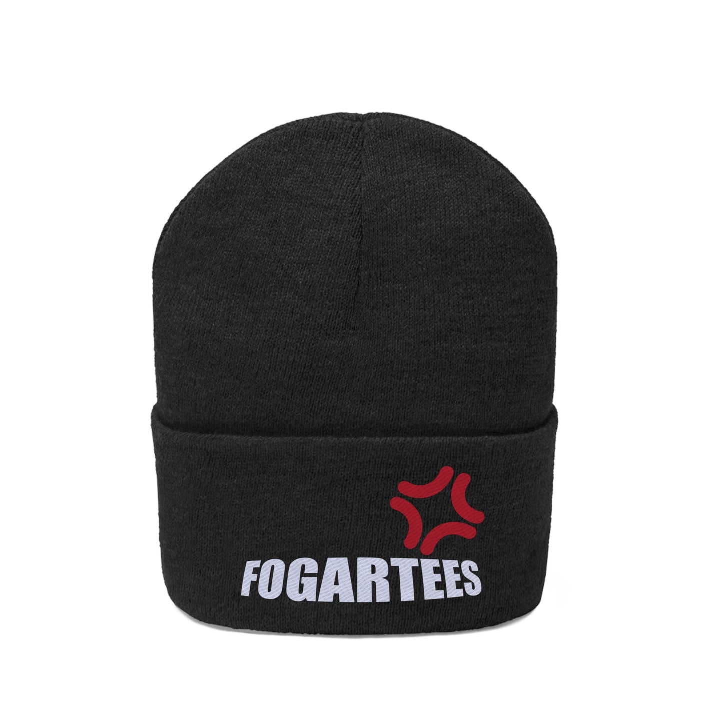 Cross-Popping Veins Embroidered Knit Beanie